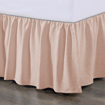 Wrap Around Bed Skirts With Center & Corner Pleats, Dust Ruffle Queen Bed  Skirt, 15inch Drop-Pink-150x200cm(59x78in)