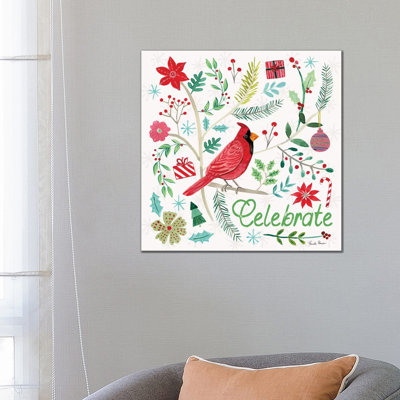 Cheerful Holiday IV 1 Piece Wrapped Canvas Wall Art