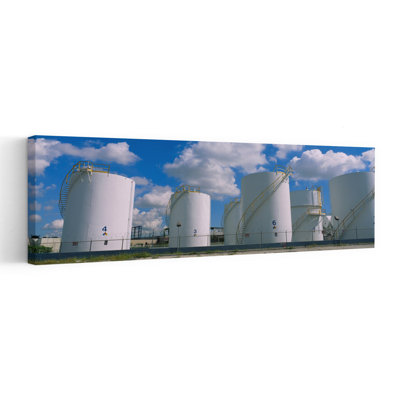 Storage Tanks In A Factory, Miami, Florida, Usa Abstract Contemporary Architecture Plant Wall Art