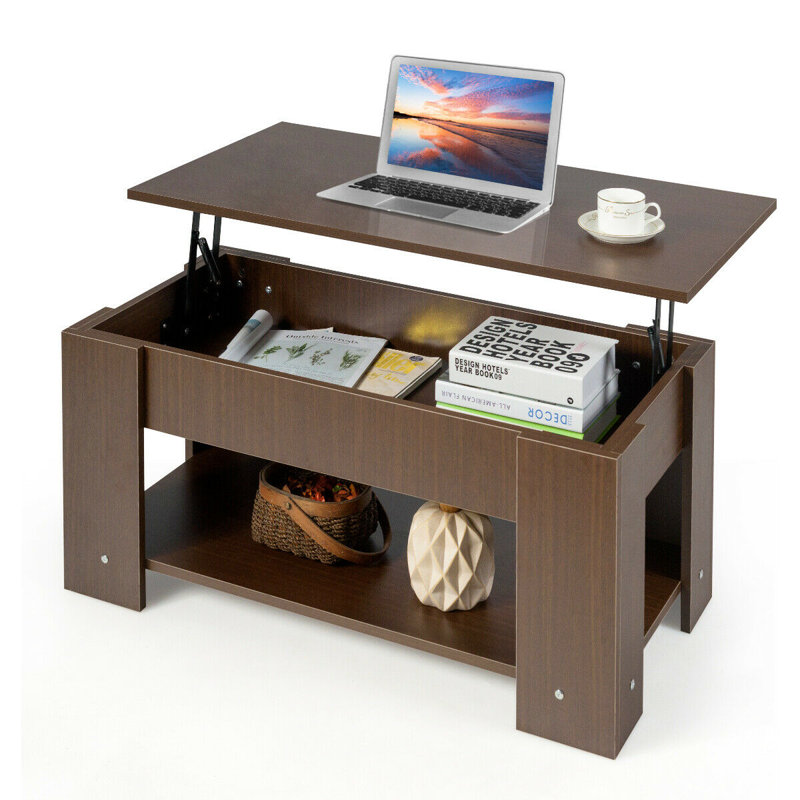 Table basse à plateau relevable avec rangement