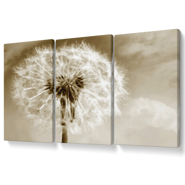 Ebern Designs Chocolate Fairy Flower - 3 Piece Wrapped Canvas Print ...