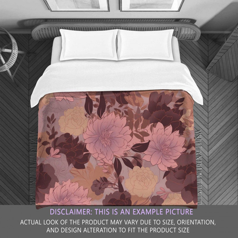 Floral Brown/Pink Microfiber Comforter, Twin Extra Long Comforter