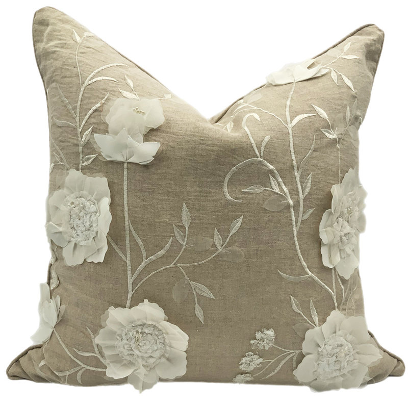 Jardin Square Pillow Cover & Insert, Natural