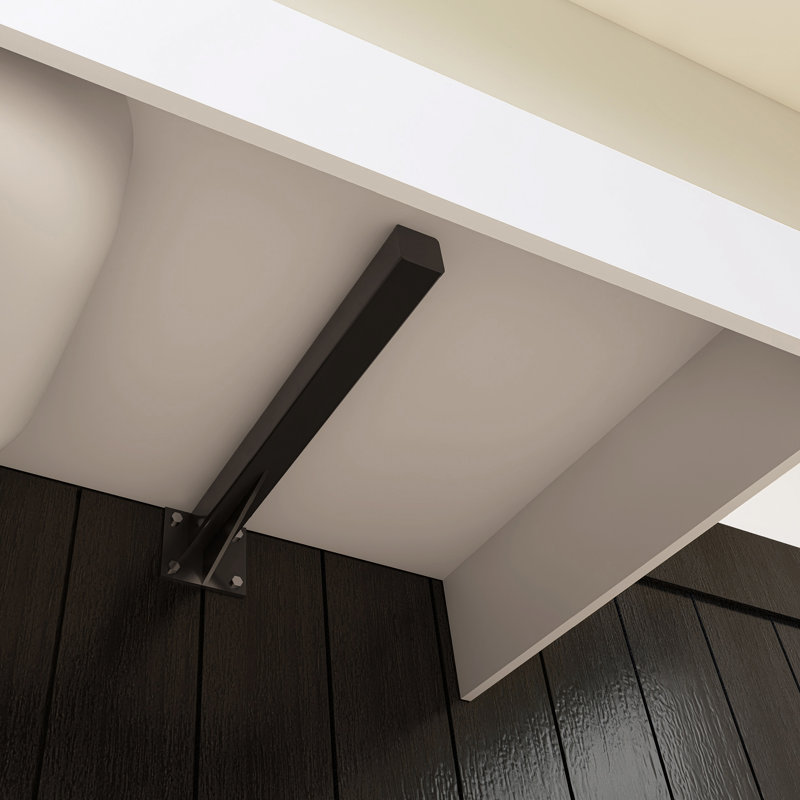 Lavabo vasque rectangulaire en résine de 47 po à fixation au mur pour salle de bain simple avec lavabo gauche en blanc mat 47 po