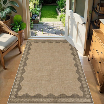 Tapis festonné intérieur / extérieur Farmhouse
