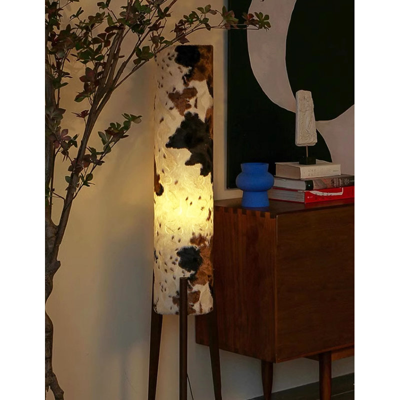 Luminaire de trépied en fausse fourrure tacheté