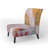 Abstract Watercolor with Red and Yellow - Contemporary Upholstered Slipper Chair