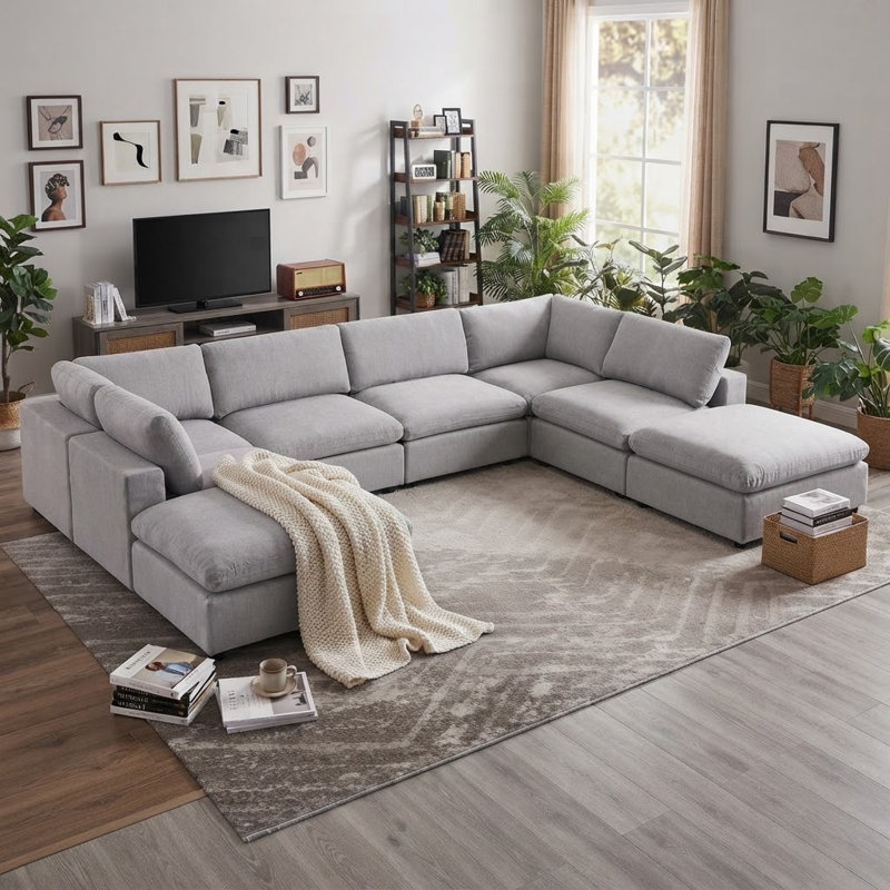 Canapé modulaire rembourré 8 pièces Nuccio