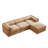 Rohan L-Shaped Chenille Sectional Sofa with Ottoman & Hidden Storage
