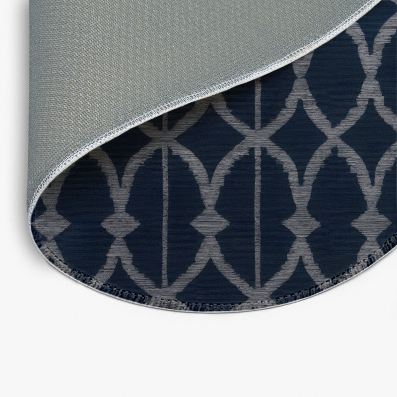 Tapis gris intérieur et extérieur Trellis, Rond 5 pi