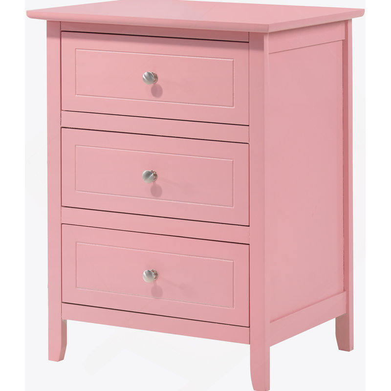 Charmante table de chevet rose contemporaine, Rose