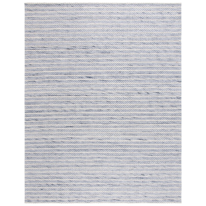 Ese Hand Woven Wool And Cotton With Latex Solid Color Rug, Rectangle 8' x 10'
