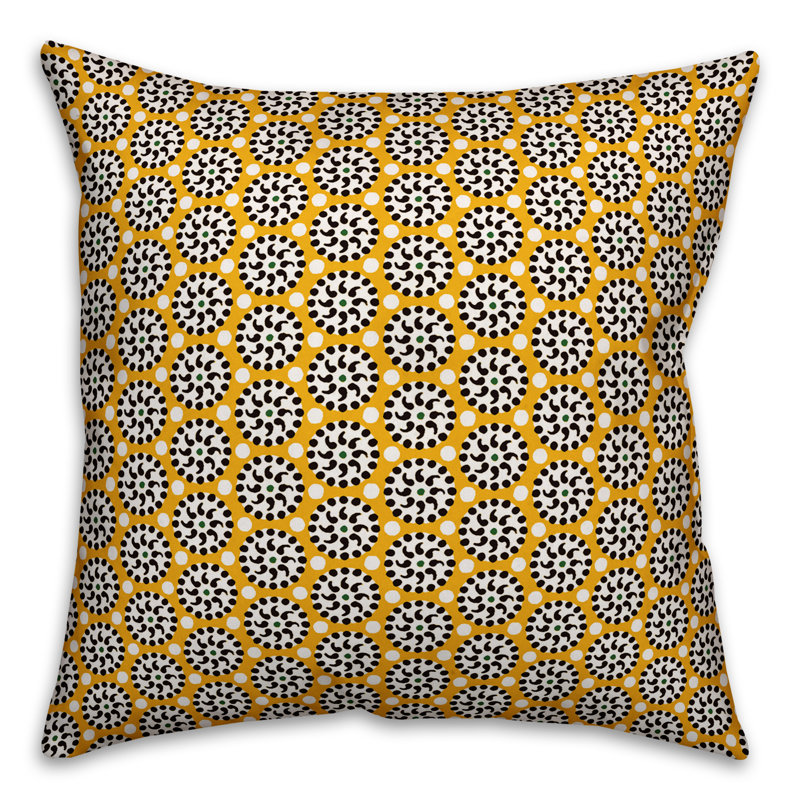 Housse de coussin Boho, 20 po x 20 po, Jaune