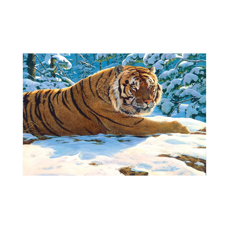 Tiger Snow by Jan Martin Mcguire - Wrapped Canvas Print, 101.6 cm H x 66.04 cm W x 3.175 cm D