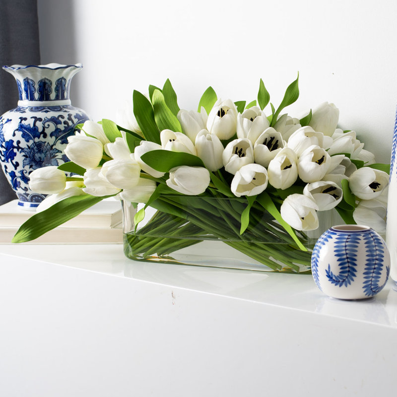 Silk Tulip Arrangement in Vase
