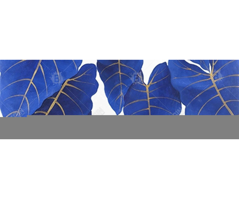 Feuilles bleues tropicales abstraites tropicales - décor de toile florale classique, H 21,25 po x l 61,25 po