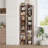 Brenya 8-Tier Thin and Tall Bookshelf with Open Adjustable Shelf-1613249337