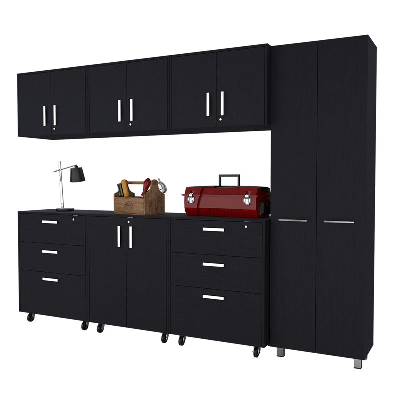 Megan Black 7 Piece Garage Set