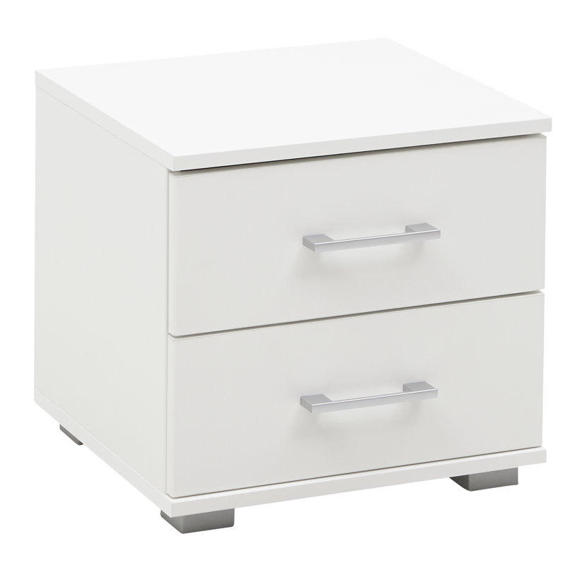 Foltz 41cm W Manufactured Wood Bedside Table, White