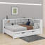 Lit de jour double avec lit gigogne, tablette et port USB