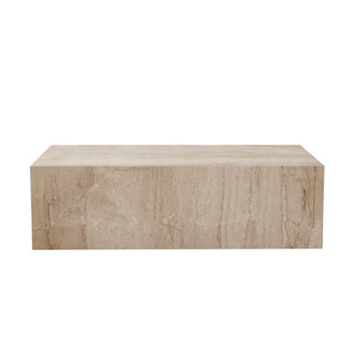 Table de cocktail rectangulaire Ark en marbre beige véritable