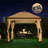 11 Ft. W x 11 Ft. D Iron Patio Gazebo with Solar LED Lights-110916858-110916857