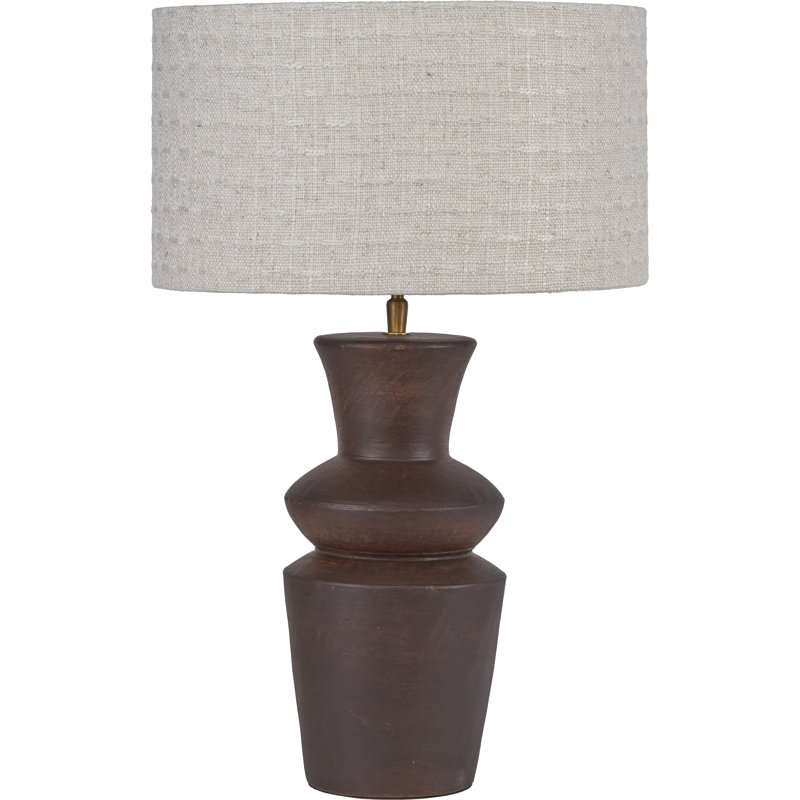 Aditi Dark Brown Curved Terracotta Table Lamp