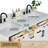 Bathroom Vanity with 2 Sinks, Solid Wood, 0.79-inch Stone Countertop and Backsplash, 6 Drawers, 4 Soft Closing Doors-2010840386-2010840387