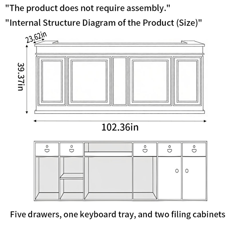 Bureau d'accueil minimaliste et moderne - utilisation polyvalente pratique pour les salons de café et les bureaux, Walnut