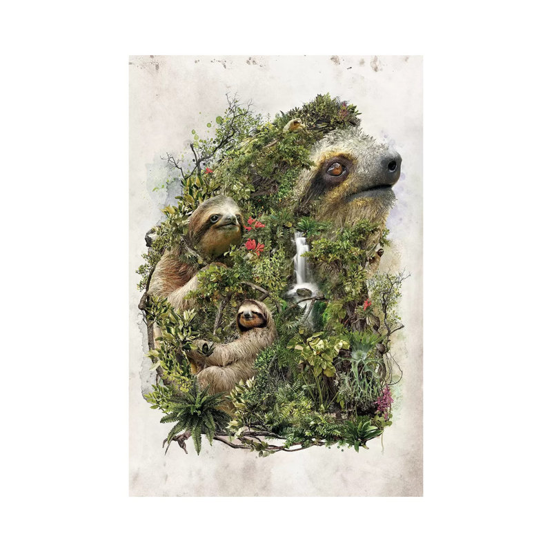 Surreal Sloth 1 Piece Wrapped Canvas Wall Art, 101.6 cm H x 66.04 cm W x 3.175 cm D