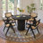 Alaynnah Retro Wood Rattan Back Handmade Armchair-827312759