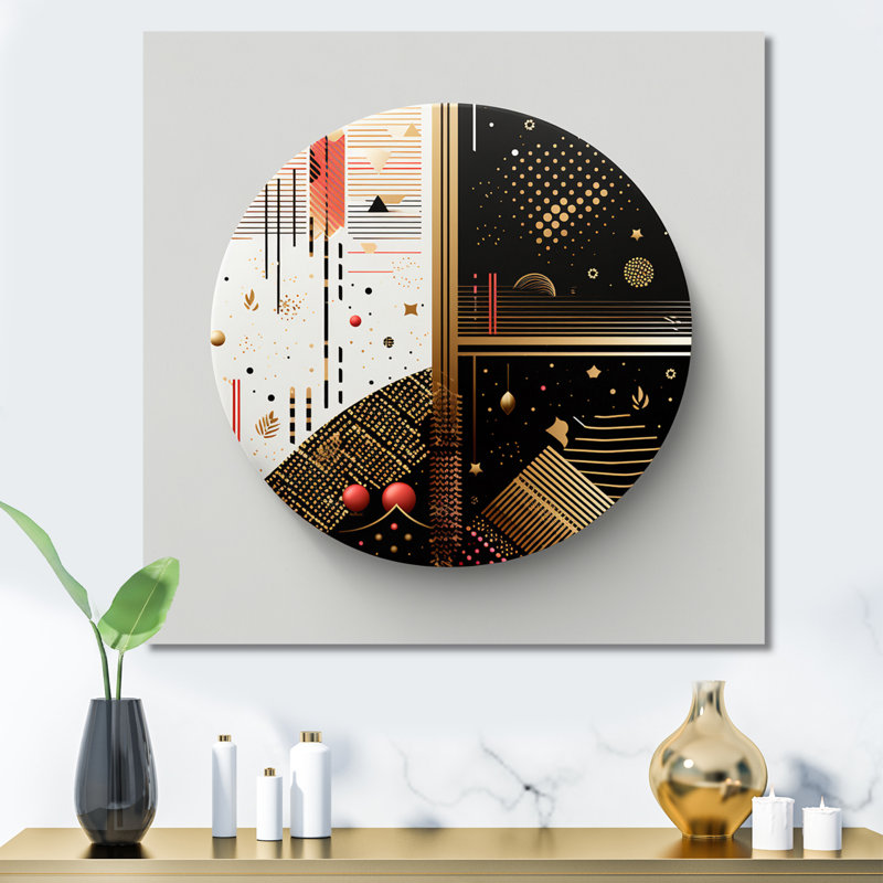 Boho Chic Bliss Geometric Circle Art I - Abstract Spirals Canvas Print, 30" H x 30" W, Wrapped Canvas