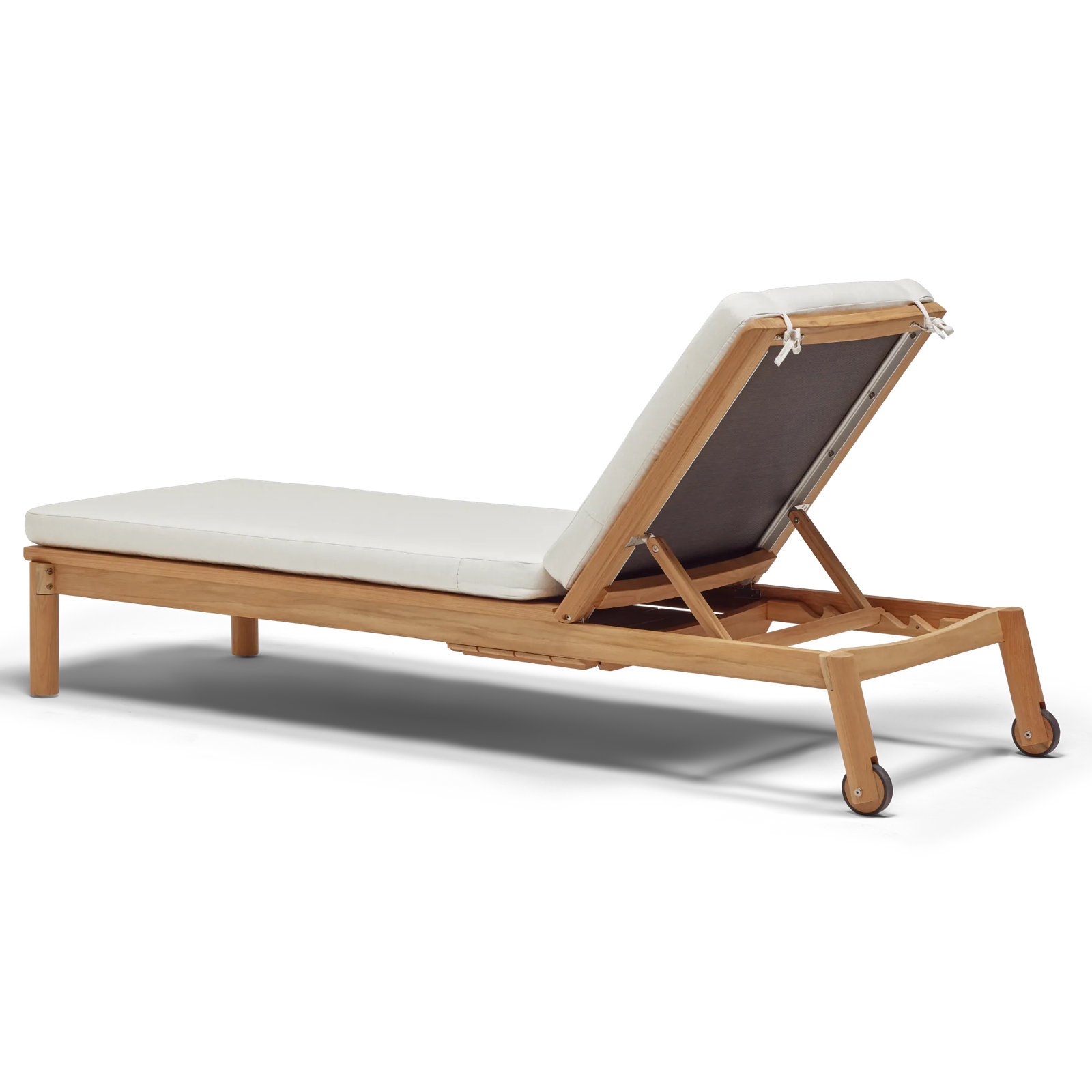Haven 27.5'' Outdoor Teak Chaise Lounge, Sunbrella Canvas