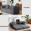 3 pièces Canapé en tissu chenille de 72,4 po, canapé-lit pliant, canapé convertible 3 places, canapé 2 places avec canapé 1 place, gris-976672718