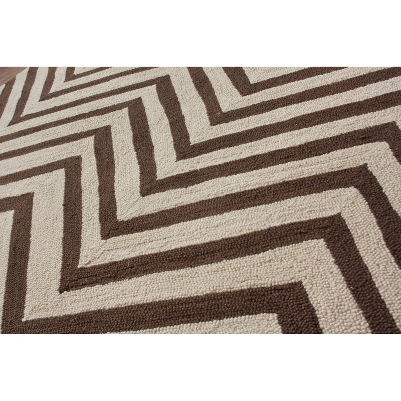 Tapis beige à chevrons Wolfenbarger, Rectangle 9'6" x 13'6"