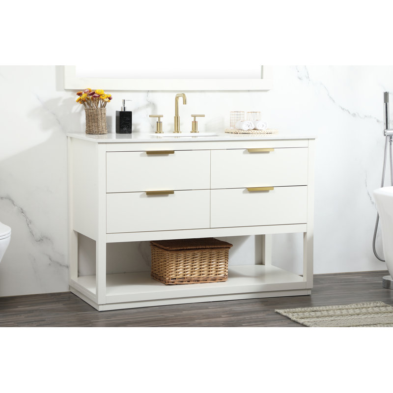 Radnor 48 Inch Single Bathroom Vanity, White