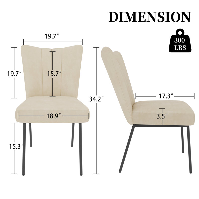 Daina Modern Kitchen Dining Chairs, Upholstered Dining Chairs, Conference Chairs (4 Chairs), Beige, 4