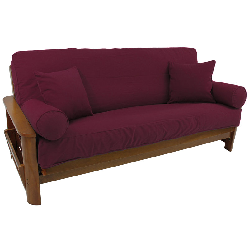 Housse pour futon à coussins carrés/rectangulaires, Bourgogne