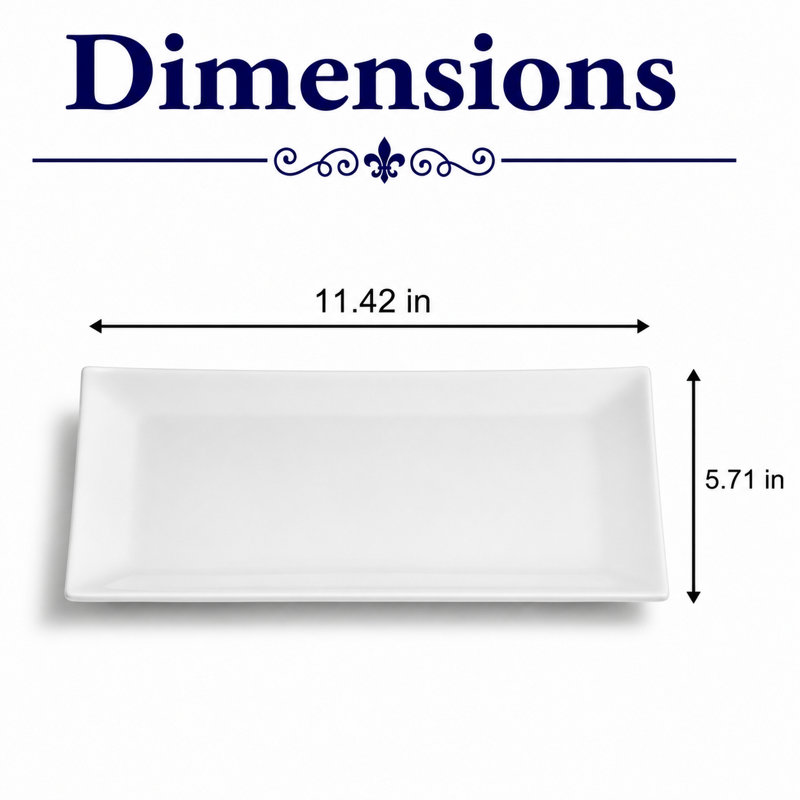 PANORAMA Premium Porcelain Rectangle Plate, 11.4x5.7"