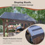 13' X 6.5' Wooden Pergola Grill Gazebo With Metal Roof & Bulbs & Bar Counters