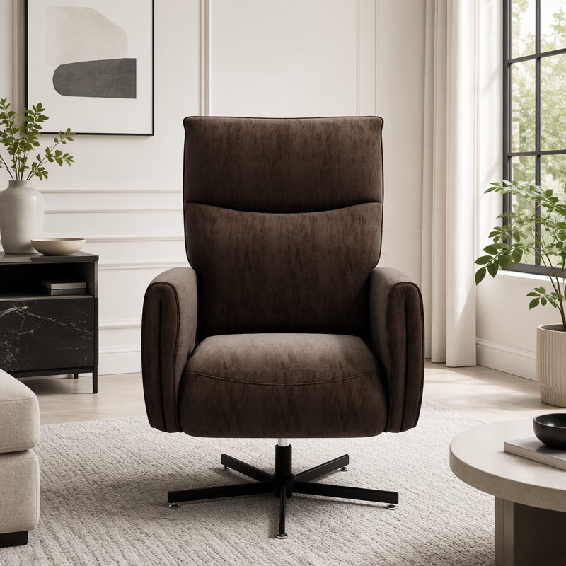 Fauteuil inclinable électrique pivotant, Brun
