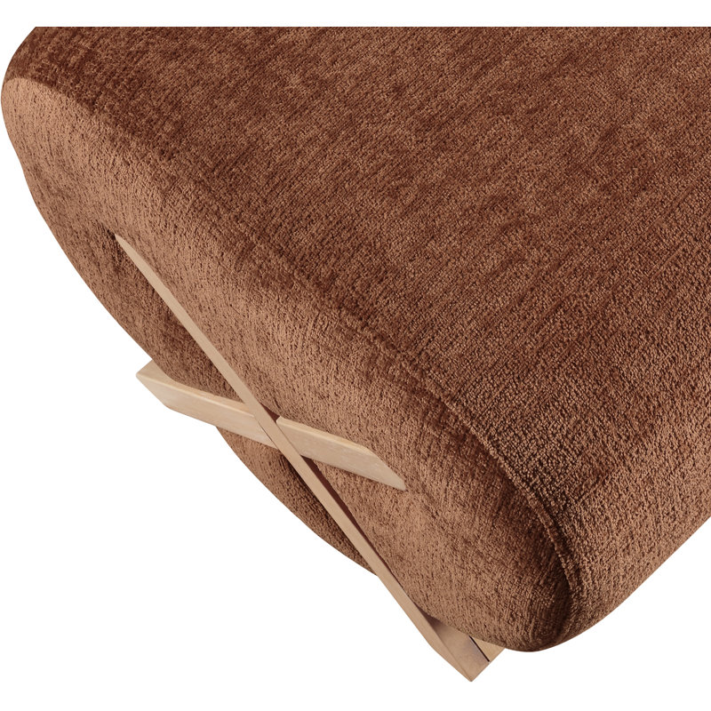 Repose-pieds Akira, Tissu de polyester cognac, Naturel