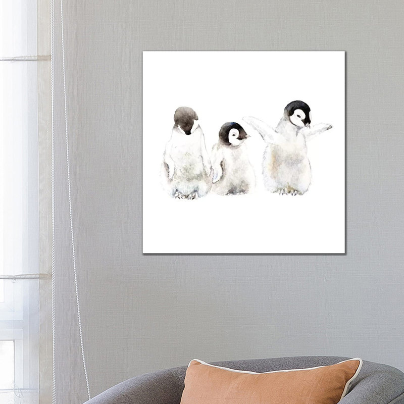 Penguin Chicks by Wandering Laur - Wrapped Canvas Painting, 66.04 cm H x 66.04 cm W x 3.175 cm D