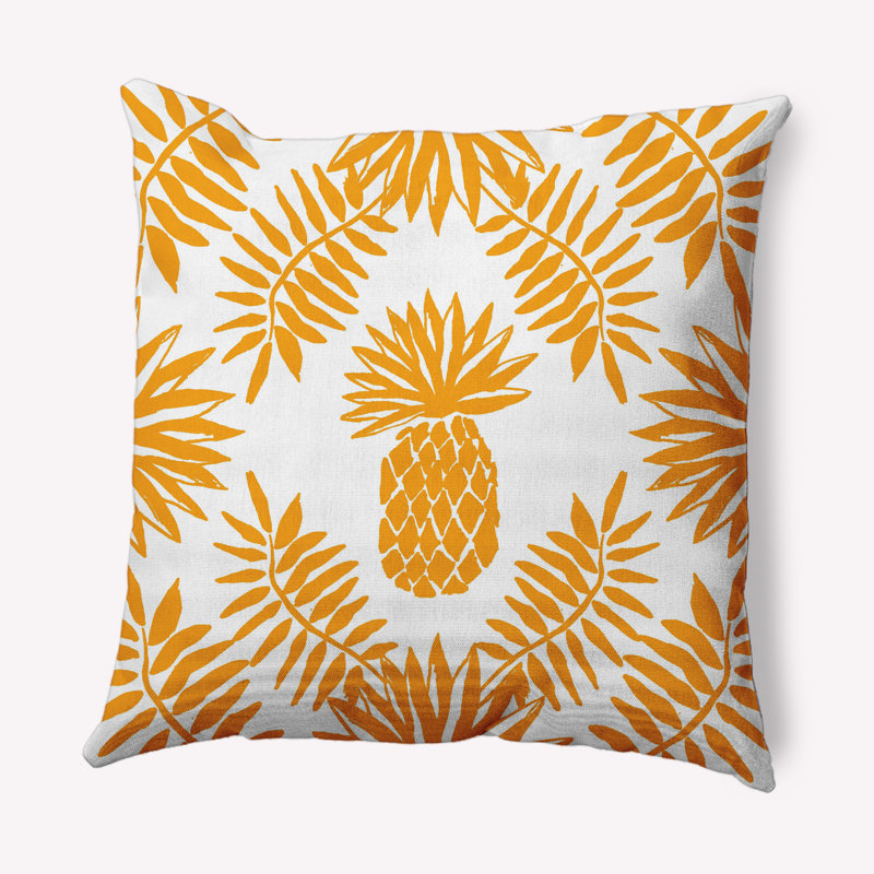 Coussin intérieur / extérieur Pineapple Leaves, Mangue, 16 po x 16 po