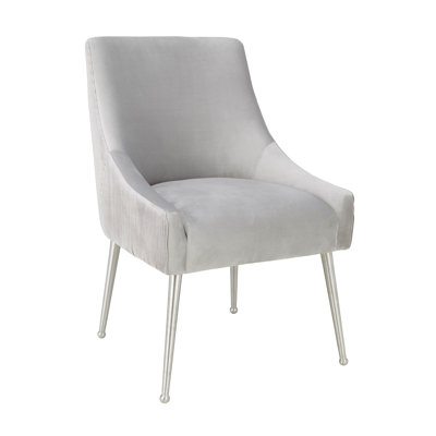 Chaise d'appoint rembourrée avec revêtement en velours plissé Rizo