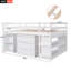 Lit mezzanine double bas avec cabinet