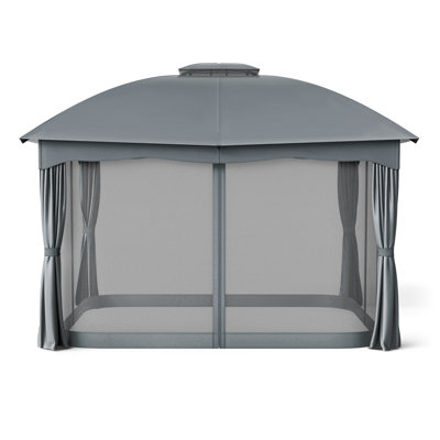 10 pi. X 12 pi Pavillon de jardin en acier robuste à double évent Canopy
