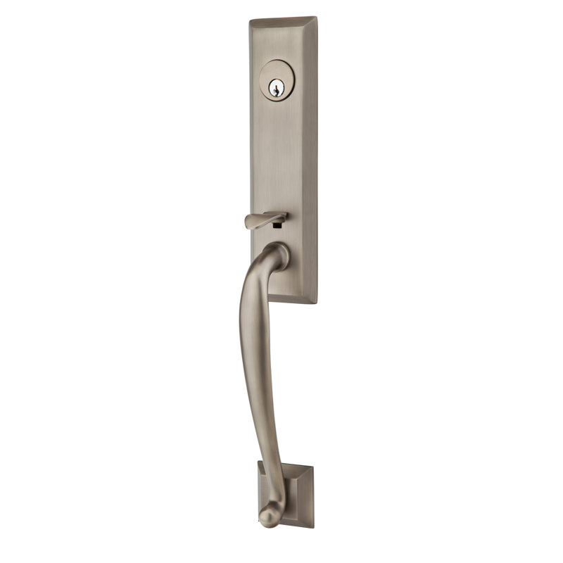 Entretoise tubulaire double cylindrique Emtek Adams, Nickel antique, Levier Turin, Droite