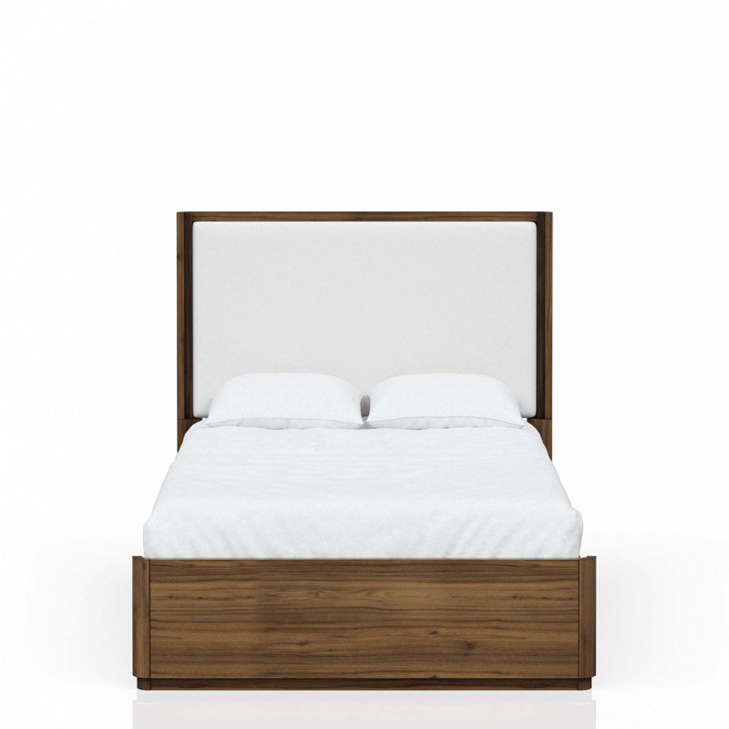 Grand lit tapissier en noyer (seulement lit)