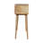 Curved Oak-Ish Console Table, Nordic Legs, 2-Drawers, Open Slot, Brown-1704167600